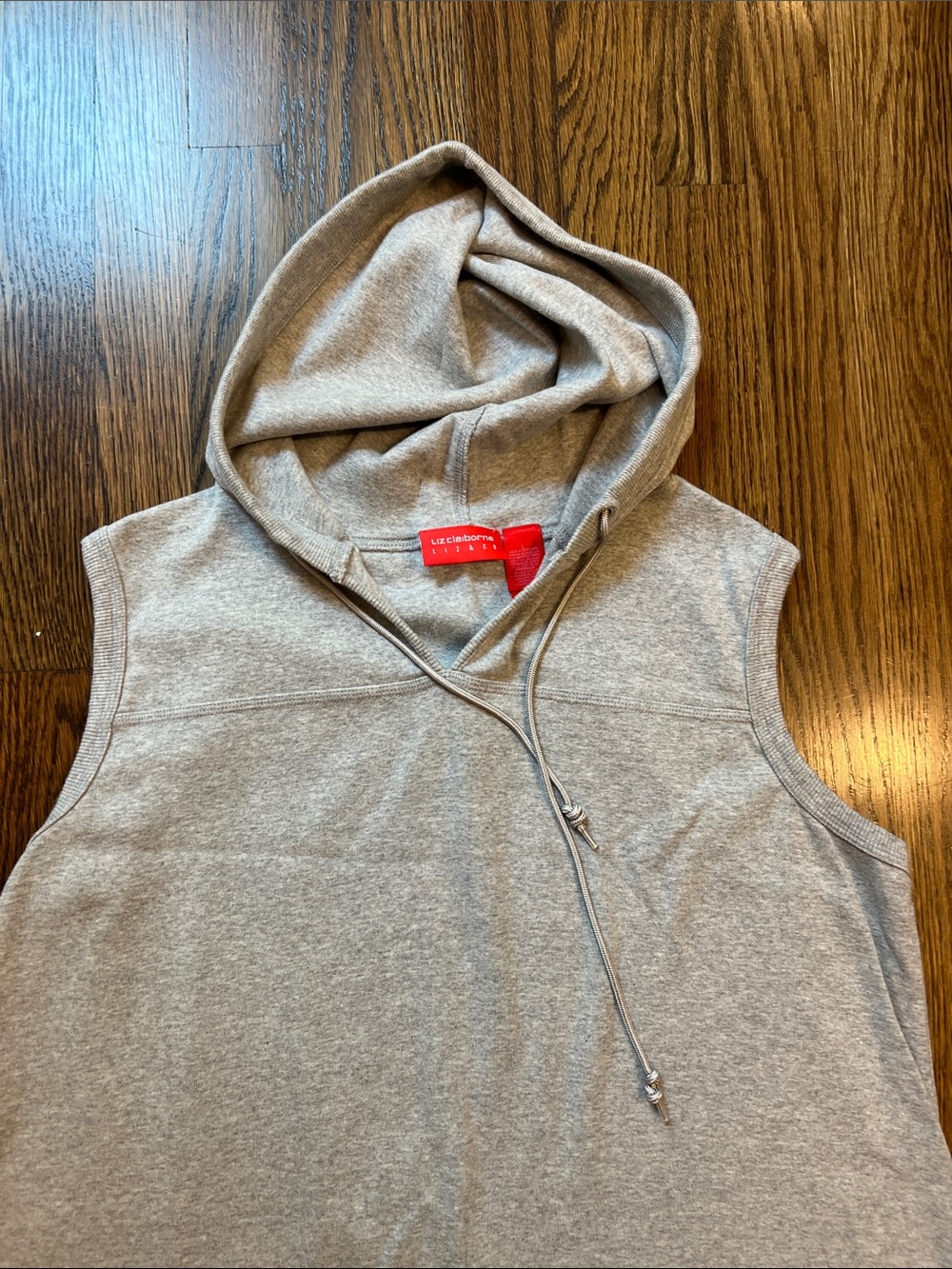 Liz Claiborne Grey Maxi Hooded sleeveless Cover Up. Size L. NWOT - Picture 2 of 5